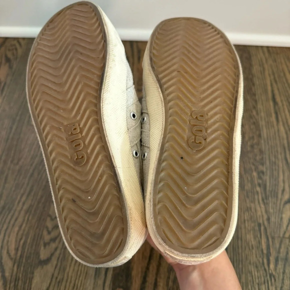 Gola Coaster Linen Sneakers in oatmeal and off white size US 7 - Picture 6 of 7